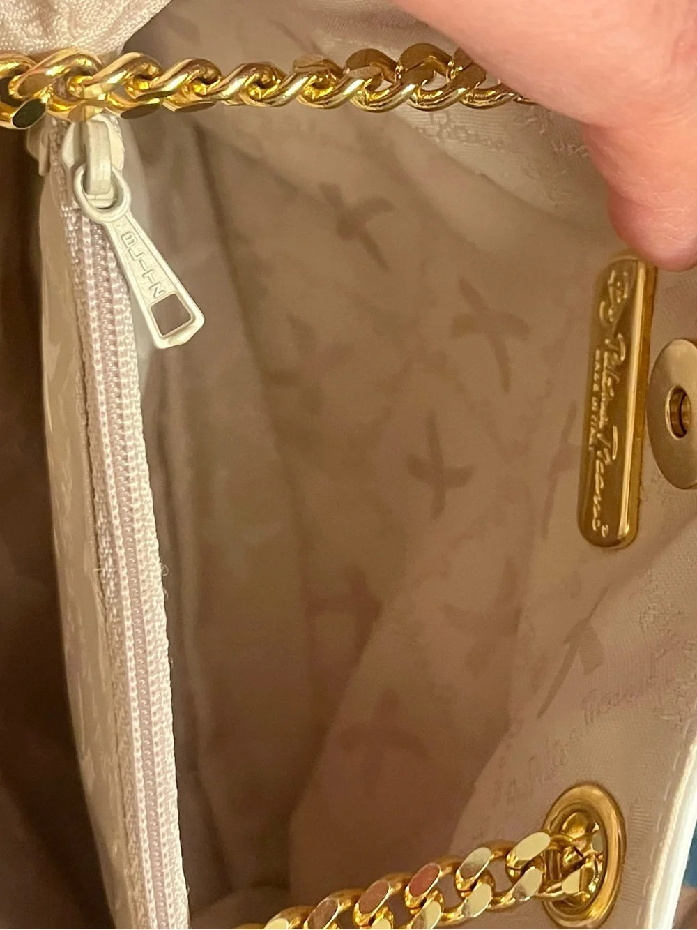 Vintage Paloma Picasso White Leather Mini Shoulder Crossbody Handbag Gold Chain